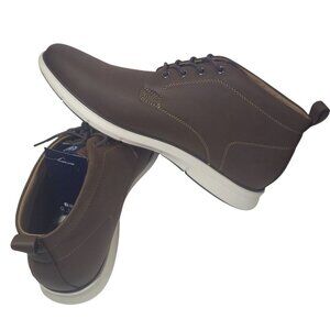 Men's Brown Lace Up Ankle Boots with Rubber Sole, Size 11.5 NWT.